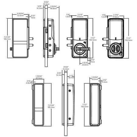 Adams Rite AdamsRite: A/RITE Rite Touch Digital Glass Lock Single or Double Doors Thin ADR-RT-1050D